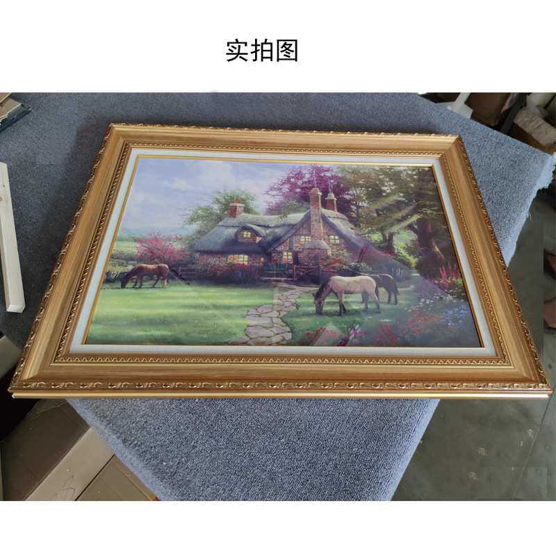 厂家订造欧式木制相框 挂墙金色20 24 30 36寸木制画框 油画外框