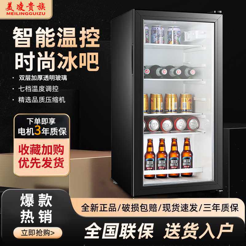 透明门冰吧冷藏饮料小冰箱小型冷柜商用展示柜小冰柜节能玻璃