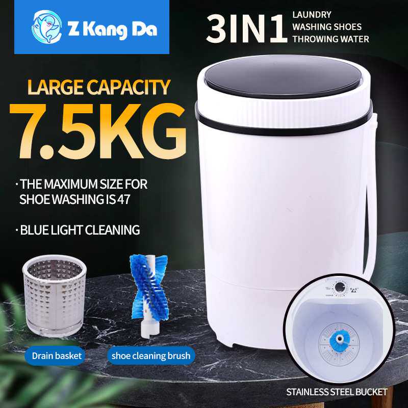 外贸7.5kg 家用大圆桶单缸小型半自动洗衣机洗鞋机工厂 ZD04