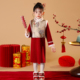 加厚过年服套装 汉服女童2026新款 冬季 拜年服旗袍儿童古风唐装 冬装