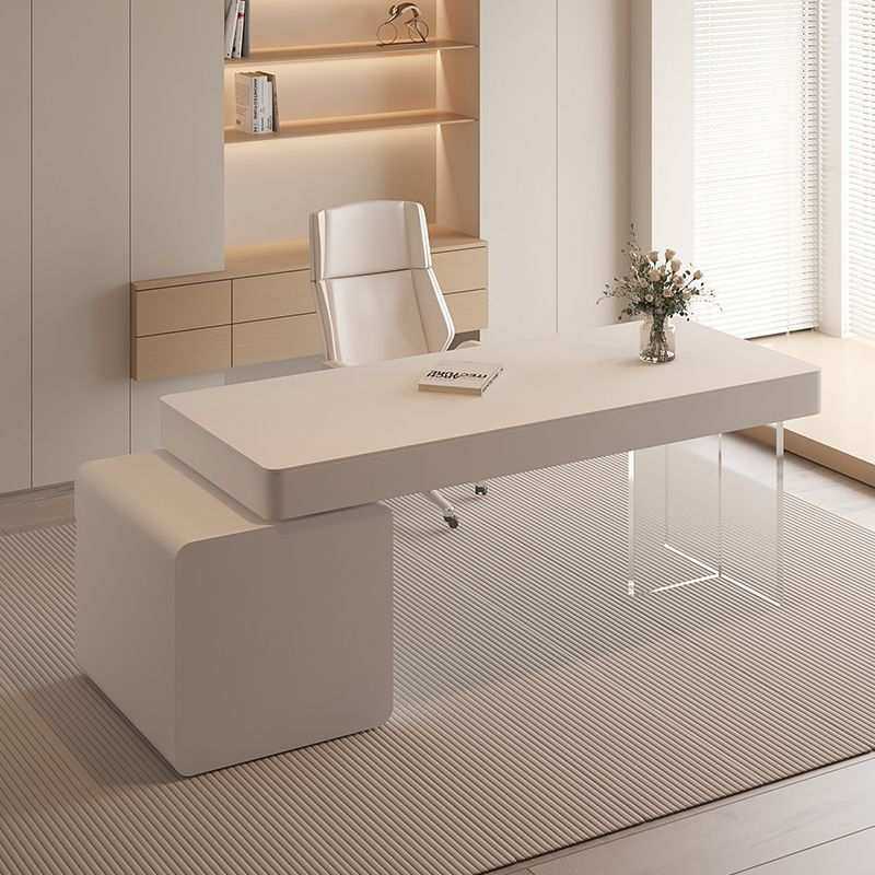 奶油风书桌纯白极简家用写字台院医美咨询桌带抽屉电脑办公桌,3C数码配件,摄像机配件,淘宝优惠券,粉丝福利购,淘宝优惠卷