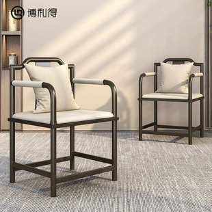 新中式茶椅茶桌专用椅子官帽椅现代围椅太师椅轻奢泡茶主人官帽椅