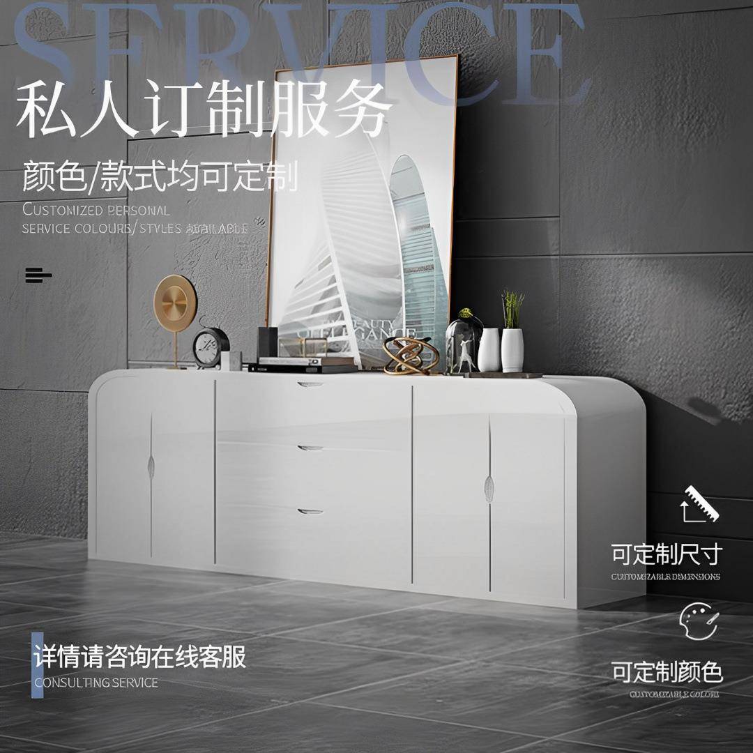 烤漆时尚文件柜矮柜书柜时尚资料档案柜简约现代白色储物柜落地柜