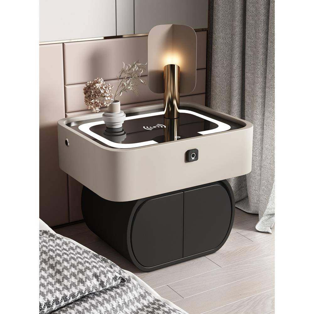 智能床头柜创意实木网红烤漆柜带灯无线充整装指纹锁沙发边柜,电子元器件市场,其它元器件,淘宝优惠券,粉丝福利购,淘宝优惠卷