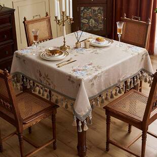 八仙桌正方形桌布轻奢高级感小方桌茶几家用防水防油餐桌高端奢华