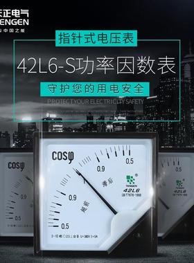 天正电气 42L6-S指针式三相功率因数频率表功率表COS380V COS100V