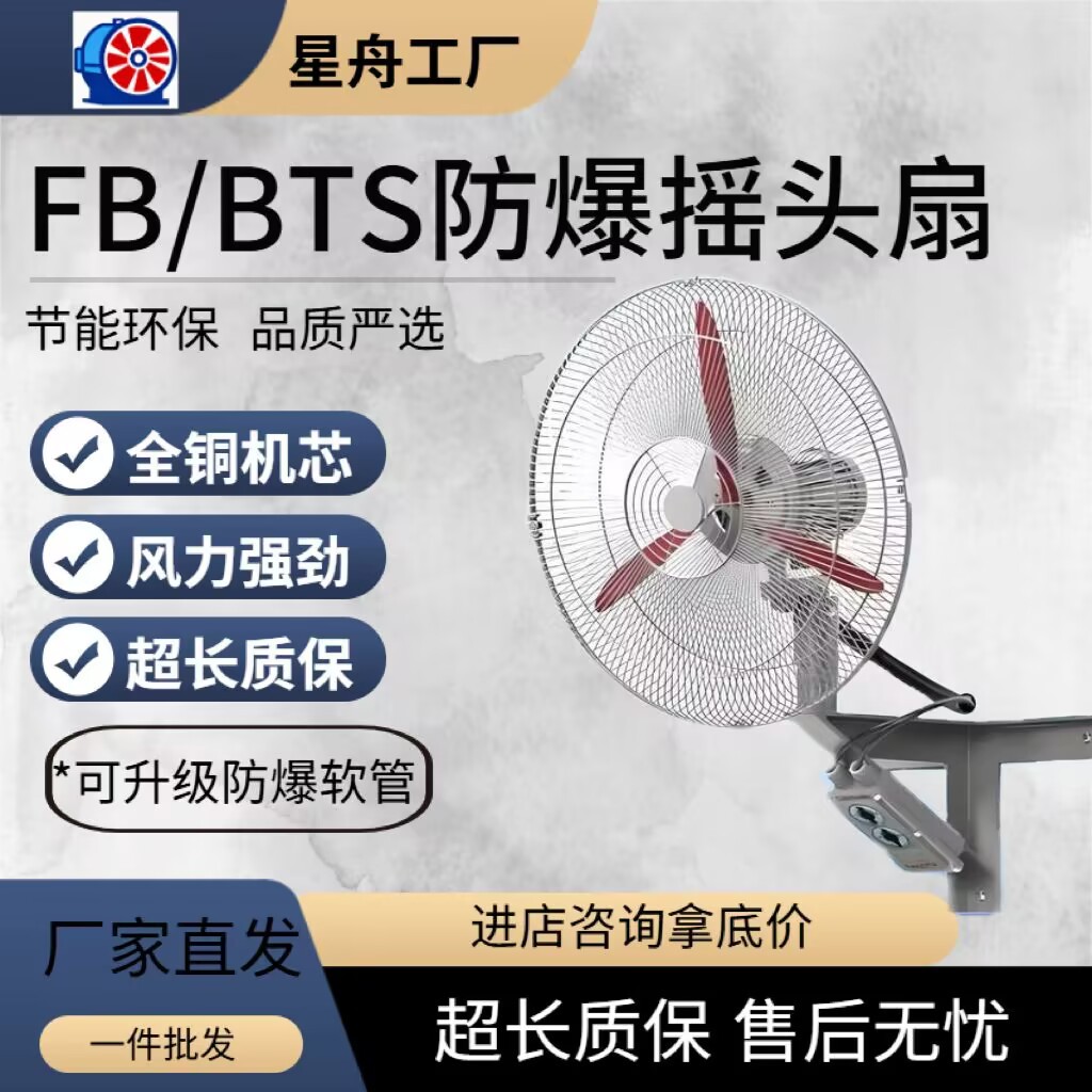 防爆摇头扇FB/BTS系列工业壁式散热风扇牛角扇摇头扇防爆风扇