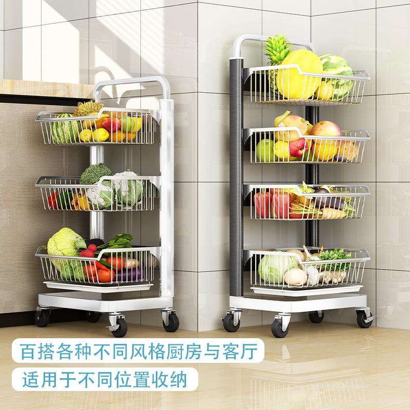 太空铝不锈钢锅架落地多层厨房置物架多功能收纳蔬菜架储物厨具