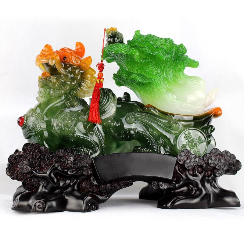 客厅貔貅白菜金蟾摆件家居金蝉装饰品摆设开业工艺品招财仿玉纳福