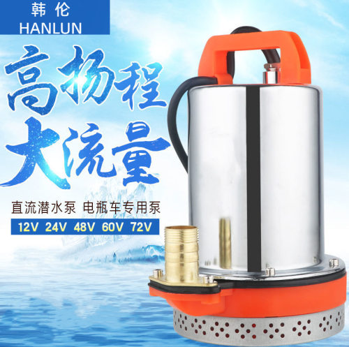 韩伦水泵厂家批发 60V直流不锈钢潜水泵 铝合金 台州水泵电机油泵