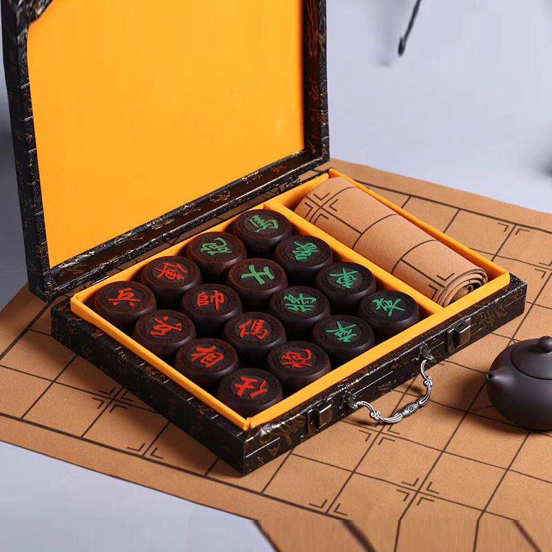 红酸枝象棋带棋盘木质红花梨金丝楠木黑檀木大号象棋套装