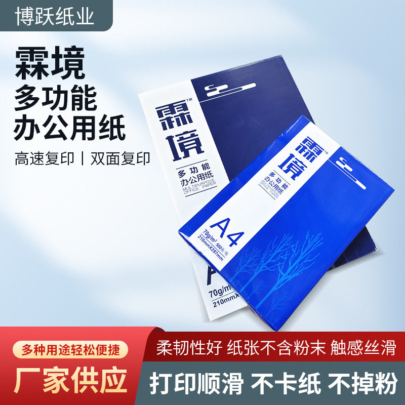 霖境a4纸打印纸500张办公用纸复印纸整箱直销70g双面复印纸