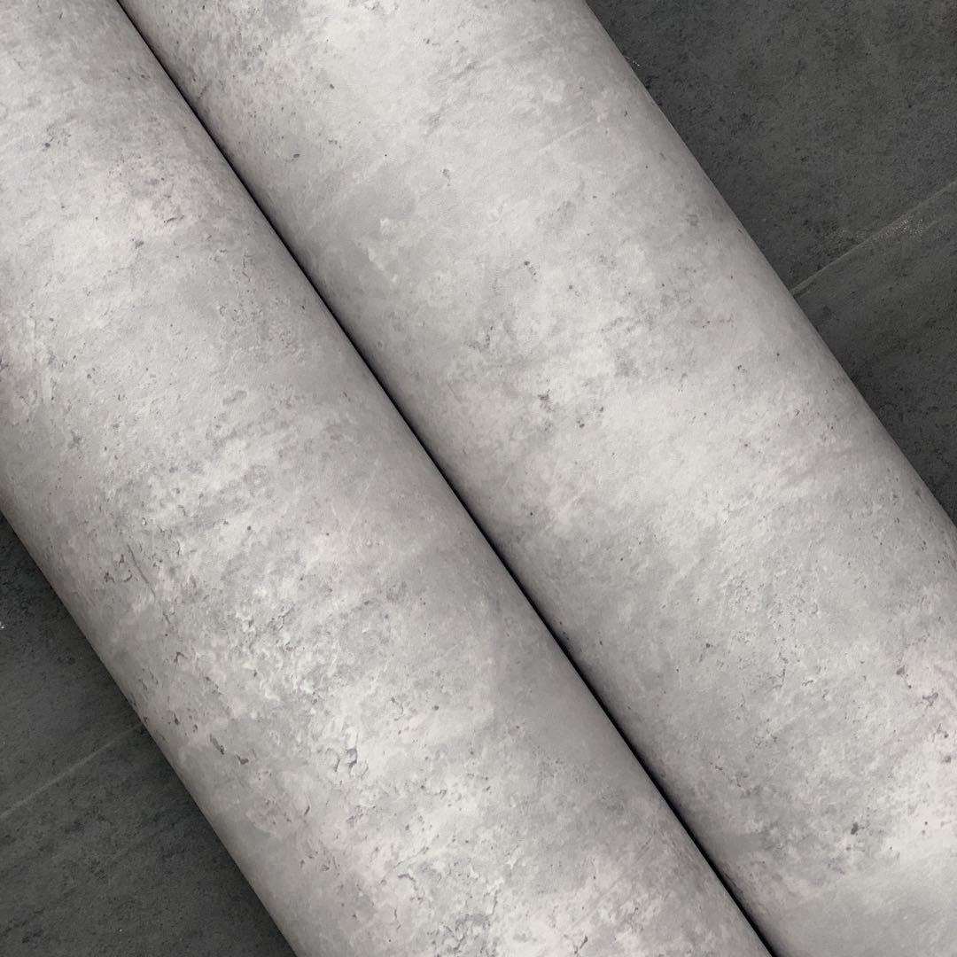 特厚导气槽复古工业风水泥灰斑驳效果背胶墙纸壁纸装饰贴膜波音片