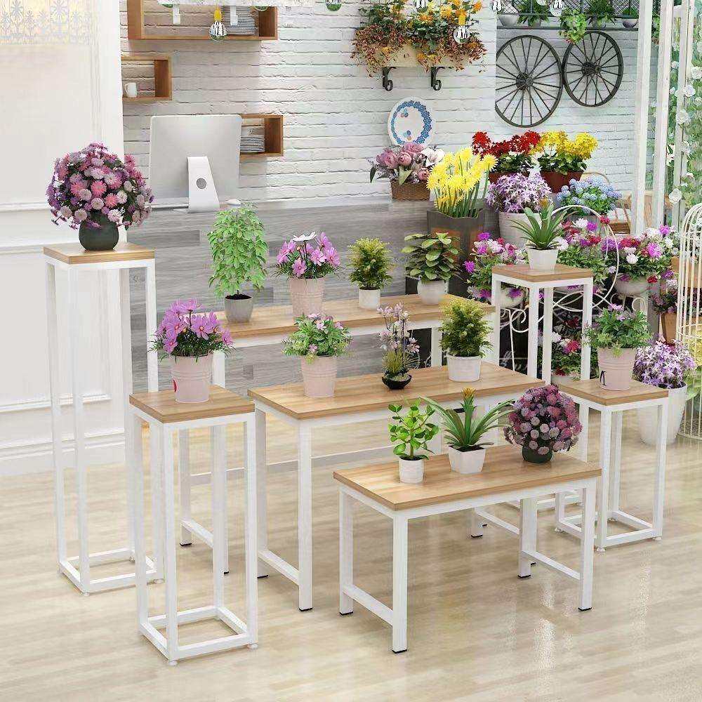 铁艺花架花店中岛花束小桌子鲜花流水展示架高低落地橱窗花盆展台