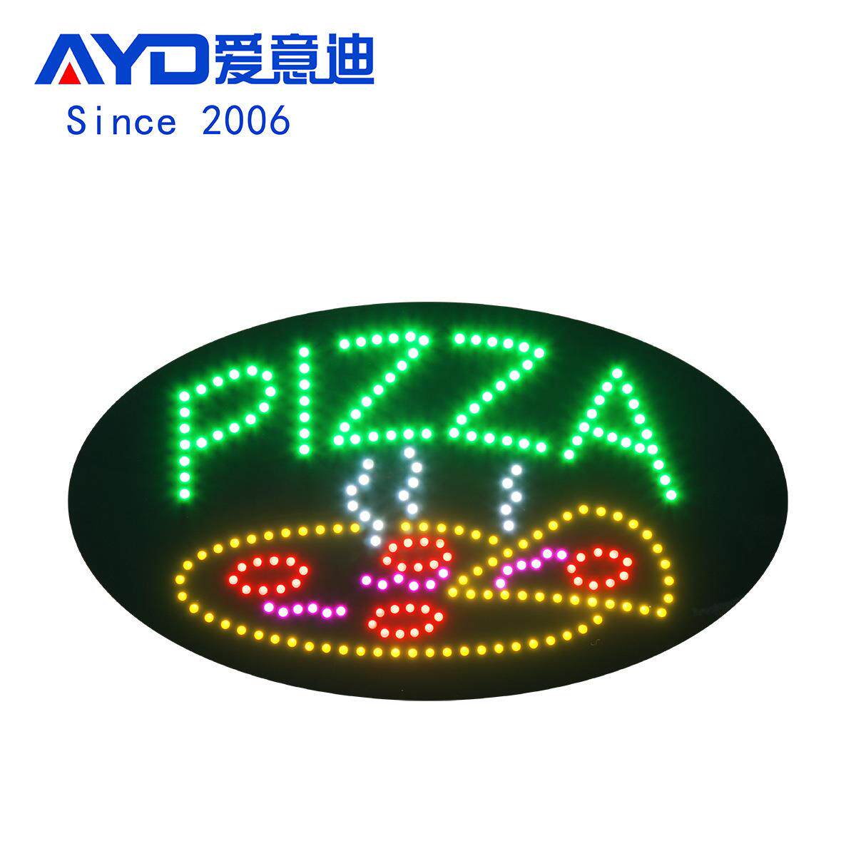跨境灯箱LED广告牌店面门牌挂牌披萨店 LED PIZZA SIGN 27x15inch