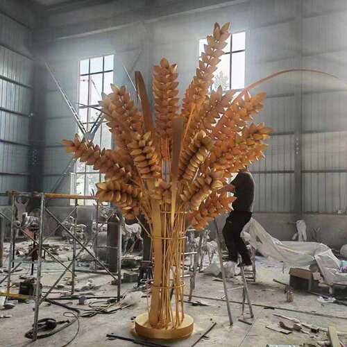 不锈钢麦穗雕塑仿真小麦植物金属农产品农场户外丰收装饰摆件