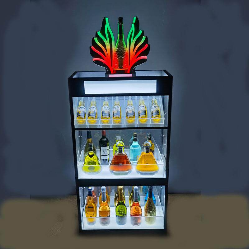 LED充电酒吧发光香槟酒架啤酒创意KTV专用酒架多层可移动XO酒柜