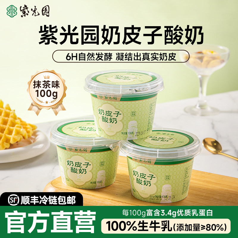 紫光园奶皮子酸奶风味凝固酪乳制品北京老字号清真小吃120g*6送礼