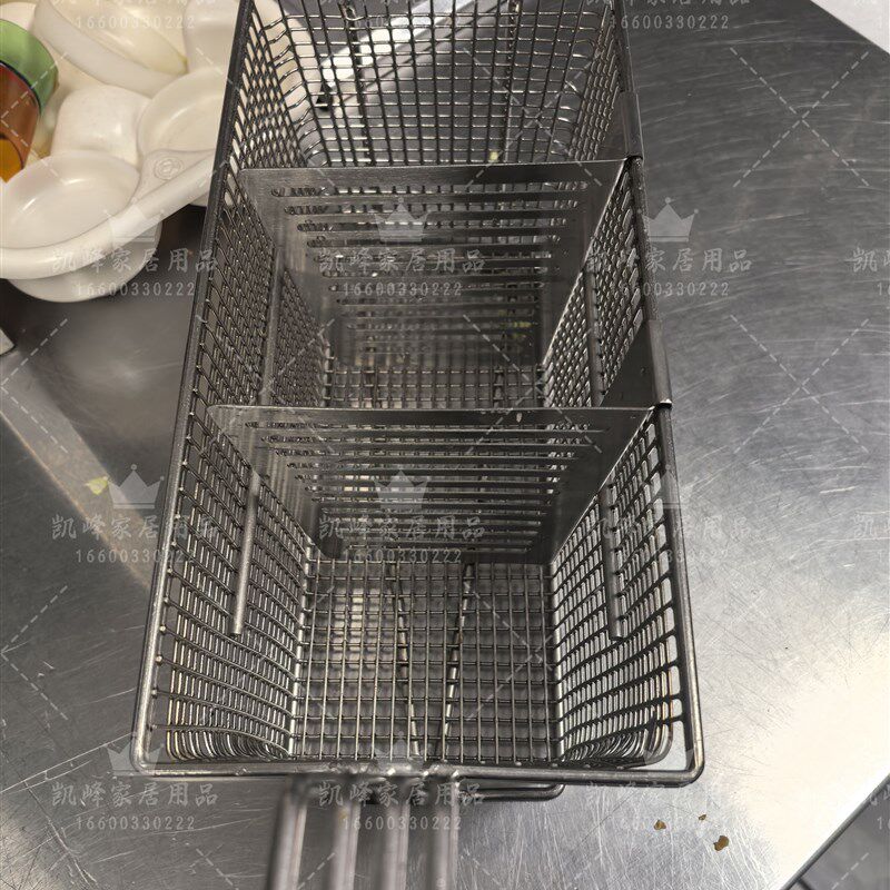 快餐店用薯炸炸篮移动分隔板提升烹条效率304锈不钢可接触食品