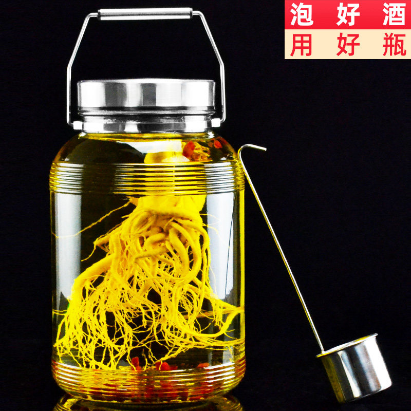 泡酒玻璃瓶罐罐酒瓶酒坛10斤密封专家用人参酿酒用带龙头药酒瓶子