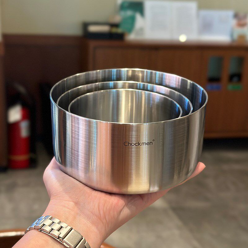 带盖可加热碗!1810不锈钢泡面碗蒸蛋羹小碗保鲜米饭碗蒸菜分餐碗