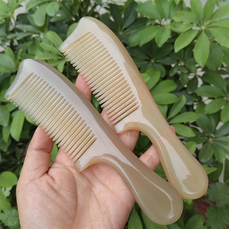 精品加厚天然绵羊角梳子按摩头皮疏通经络防脱防静电牛角梳梳子