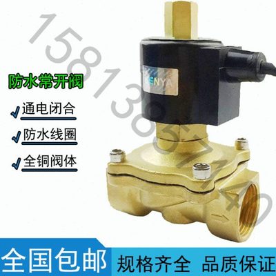常开防水水下电磁阀水阀气阀 220V24V4分6分1寸2寸喷泉跳泉跑泉