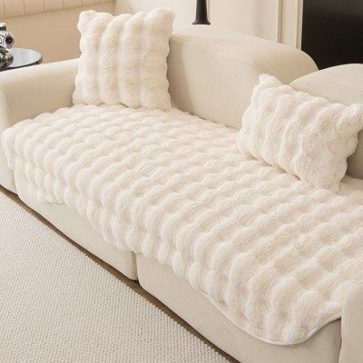 冬季新款兔兔绒沙发垫毛绒加厚异形暖绒直排皮沙发坐垫沙发盖布巾,居家布艺,沙发垫,淘宝优惠券,粉丝福利购,淘宝优惠卷