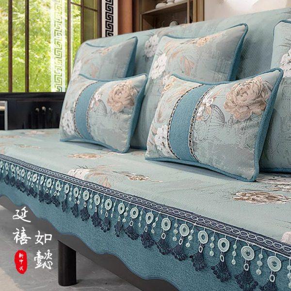 新中式沙发垫四季通用防滑坐垫高端中式实木沙发座垫子沙发套罩盖,居家布艺,沙发垫,淘宝优惠券,粉丝福利购,淘宝优惠卷