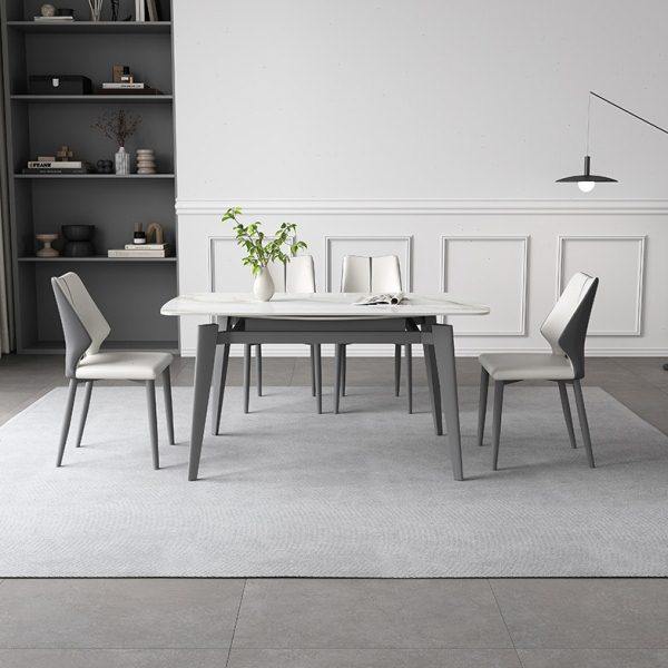 意式伸缩岩板餐桌现代简约家用小户型折叠旋转方圆两用圆形餐桌椅,住宅家具,岩板餐桌,淘宝优惠券,粉丝福利购,淘宝优惠卷