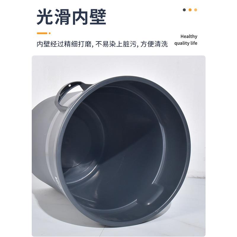 水流星陶艺垃圾桶大容量圆形加厚带轮子户外环卫厨房有盖储水桶
