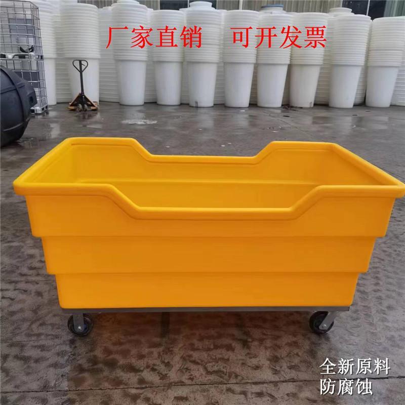 供应陕西塑料洗涤周转落布车/酒店用耐老化塑胶桶布草车加厚