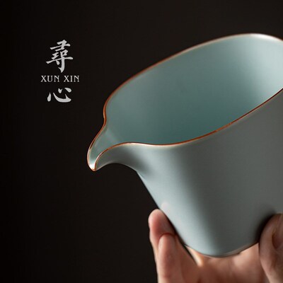 汝窑公道杯匀杯陶瓷家用开片可养汝瓷公杯功夫茶具配件分茶器