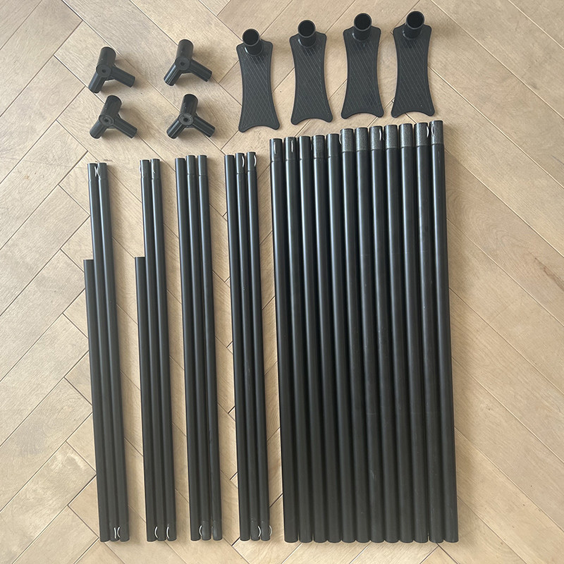 高端定制黑色木纹属金家用加厚铝合架落地蚊帐架子全金支粗杆子