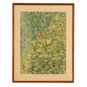 一水山 皇小小 荷你 挂中式二墨画客厅装饰画玄关沙发新画檀木