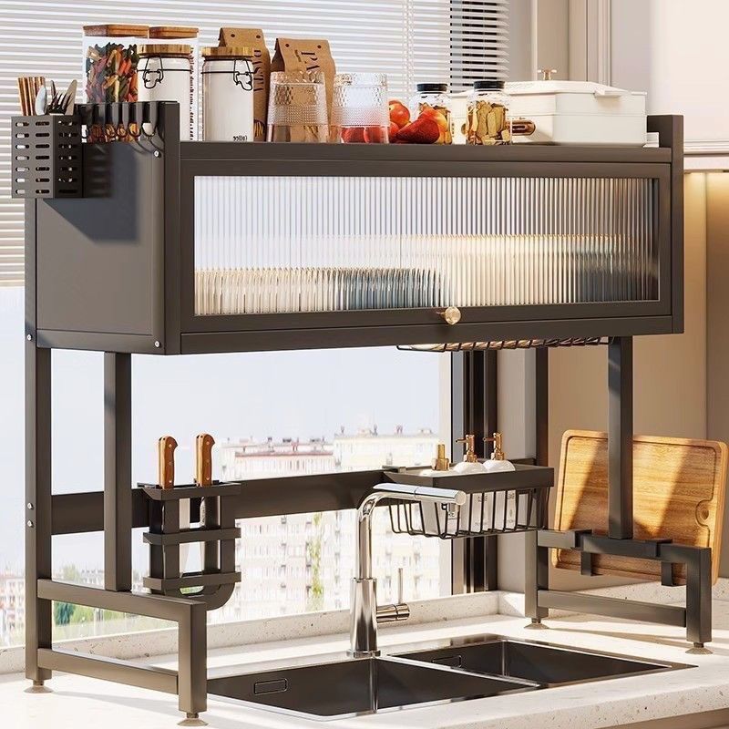 厨房水槽置物架洗碗槽水池防尘碗柜台面收纳多功能储物沥水架多层