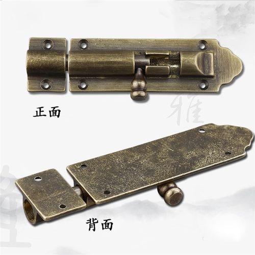 纯铜插销窗户插锁门栓仿古老式中式插销加厚明装门闩门扣木门锁扣