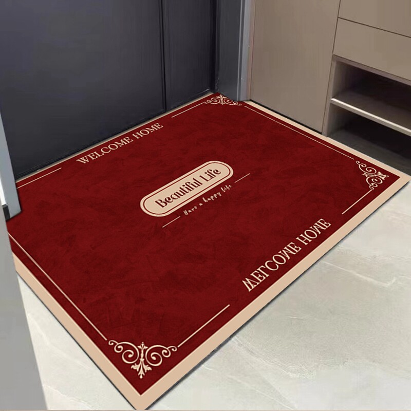 高档地垫入户门垫进门红色地毯门口pvc可擦免洗脚垫子高级感