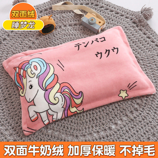 双面加绒幼儿园儿童卡通枕头套30x50cm宝宝婴儿小学生枕芯单只装