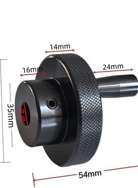手轮黑色滚花手柄圆形转盘机床滑台用网纹压花手摇轮旋钮