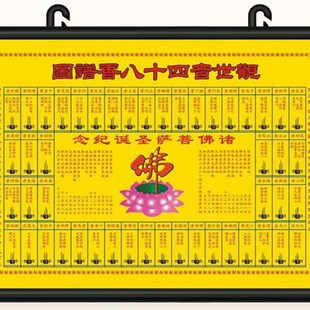 大小款 观音48香谱图解四十八香火烧香图解挂图挂画贴画可带实木框