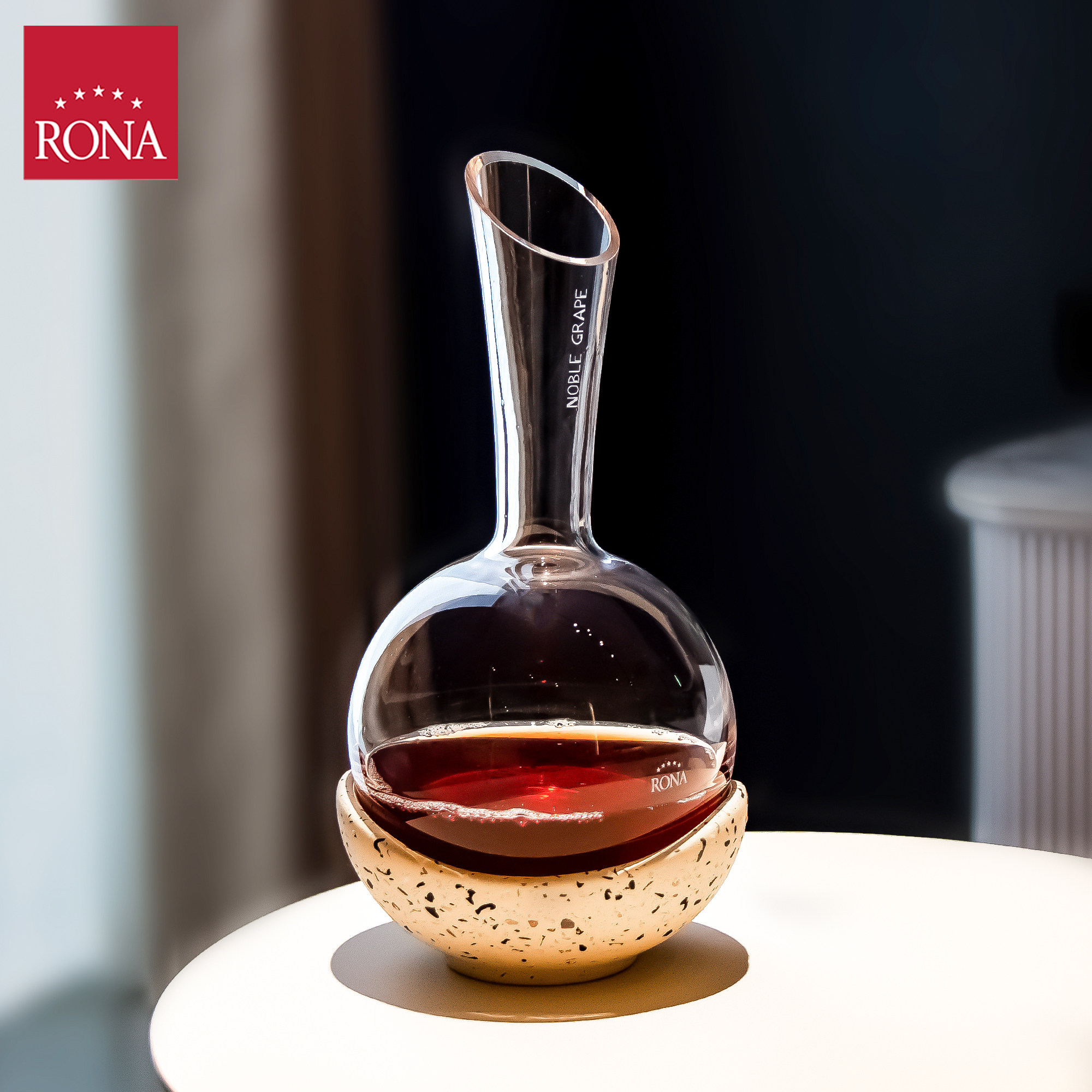 RONA洛娜黑皮诺醒酒器手工水晶玻璃专用醒酒瓶水磨石冰底奢华送礼