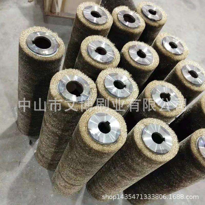 刷棍换毛做平衡钢板厂打磨拉丝表面处理钢丝异形辊刷不锈钢丝