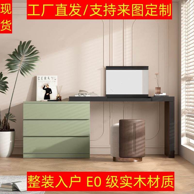 迷你烤漆梳妆台卧室化妆桌多功能小户型书桌斗柜一体组合柜整装