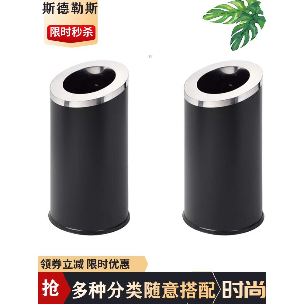 斜口垃圾桶不锈钢360度组合轻奢新品加厚金属环保商务分类垃圾桶