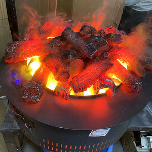 仿真木炭火堆摆件舞台道具篝火定制红色装饰品雕塑火把节假火焰灯