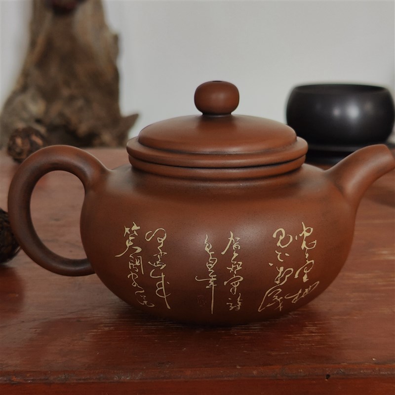 云南建水紫陶茶壶 纯手工制作 传统阴刻阳填工艺 仿古壶 功夫茶具