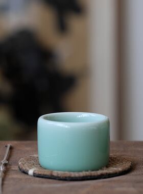 挑tea龙泉青瓷 周贝作品 主人杯梅子青品杯茶杯纯手工中式纯色