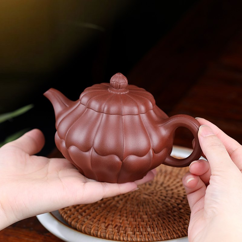 宜兴紫砂壶家用功夫茶壶茶具原矿底槽清纯手工高合菱