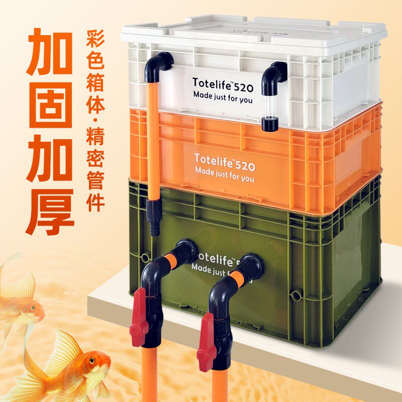 周转箱过滤鱼缸鱼池鱼盆滴流盒过滤器外置过循盒滤环增氧金鱼锦鲤